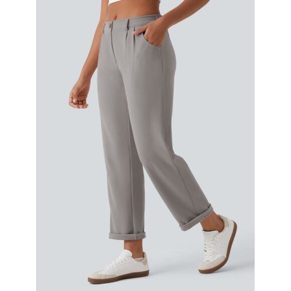 Halara Mid Rise Zipper Pocket Waffle Casual Pants Sz Large Womens Gray - Picture 10 of 12
